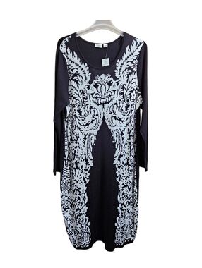 Cato womens plus size knit maxi dress black white new with tags NWT 22 24 W